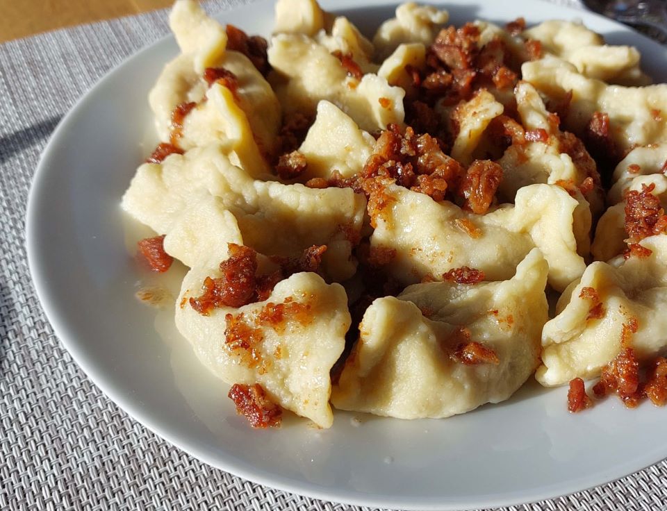 Žlinkrofi traditional dish from the Upper Savinja Valley at Apart House ROJER